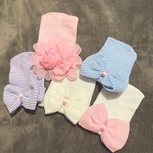 Newborn personalized hospital hats for baby girl